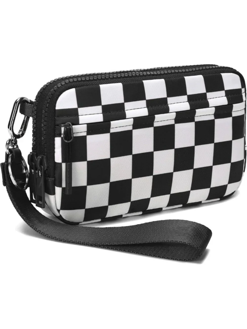 Quilted Nylon Wristlet Wallet for Women - 4 Zipper Travel Credit Card & Phone